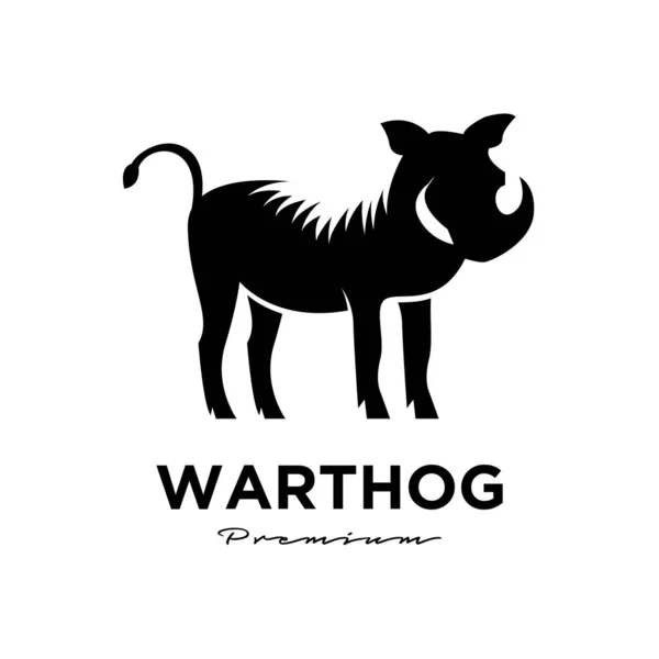 Diseño Ilustración Logotipo Vector Simple Warthog — Vector de stock