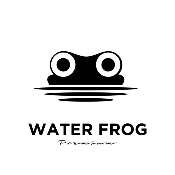 Projekt Wektora Logo Water Frog Sylwetka Zwierząt Ilustracja Pojedyncze Tło — Wektor stockowy