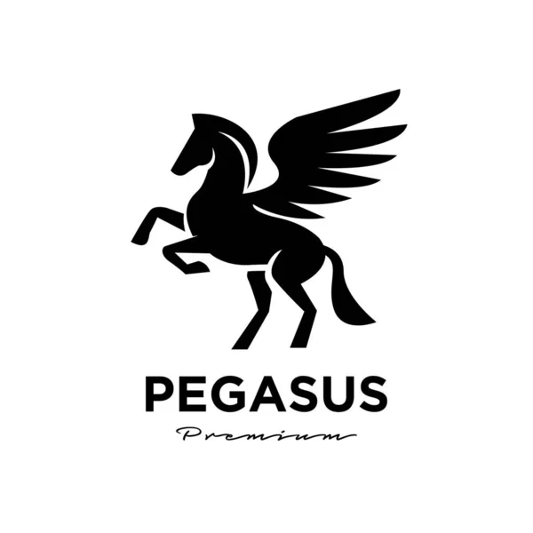 Pegasus Uçan At, Kara At, Tasarım İlham Vektörü logosu