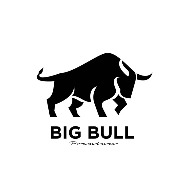 Angry Black Bull Vector Logo Icon Design Illustration Isolate White — Stock Vector