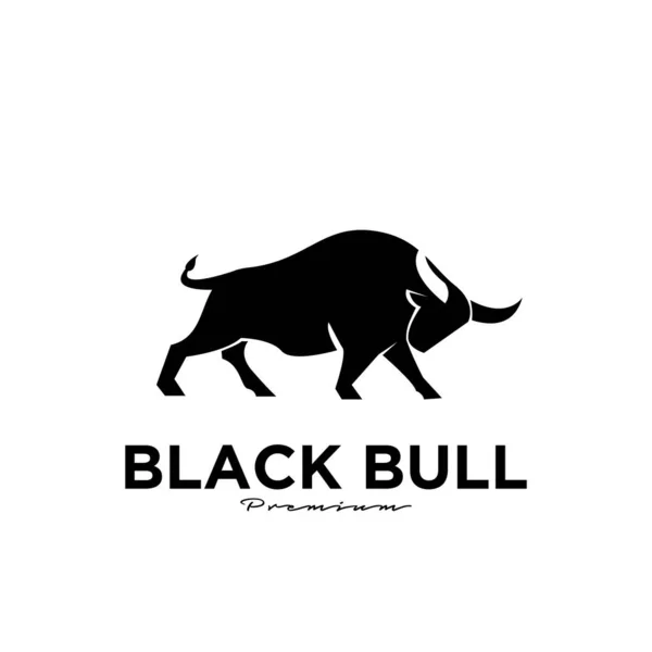 Angry Black Bull Vector Logo Icon Design Illustration Isolate White — Stock Vector