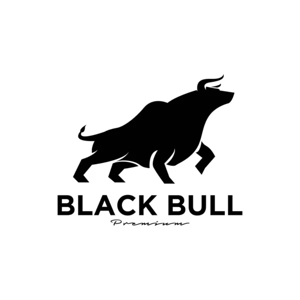 Angry Black Bull Vector Logo Icon Design Illustration Isolate White — Stock Vector