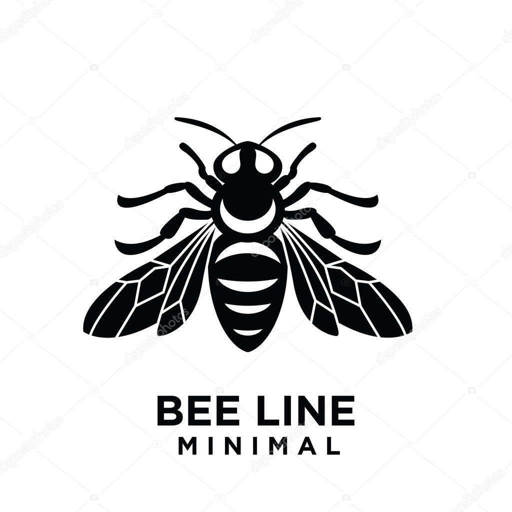 Minimal big hornet bee vintage vector premium logo