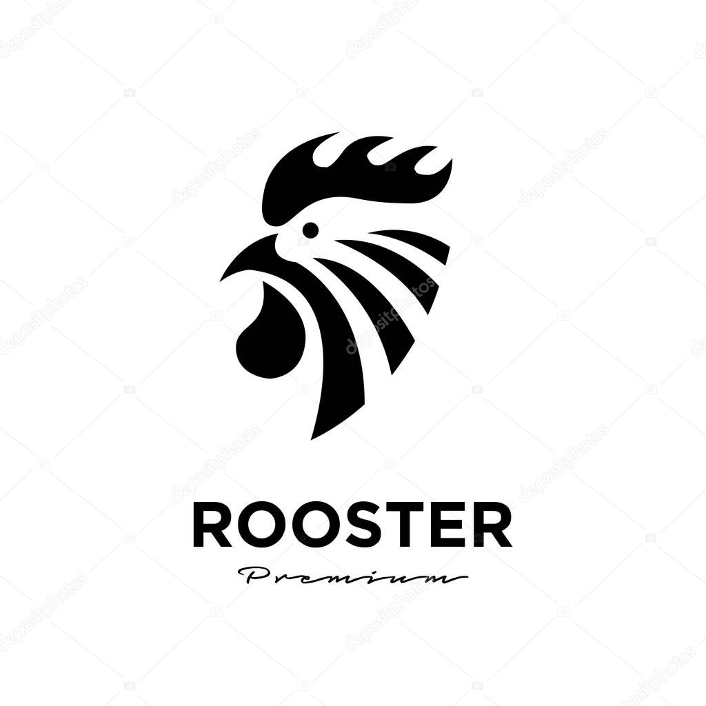 Abstract Rooster line icon logo design template Vector Illustration
