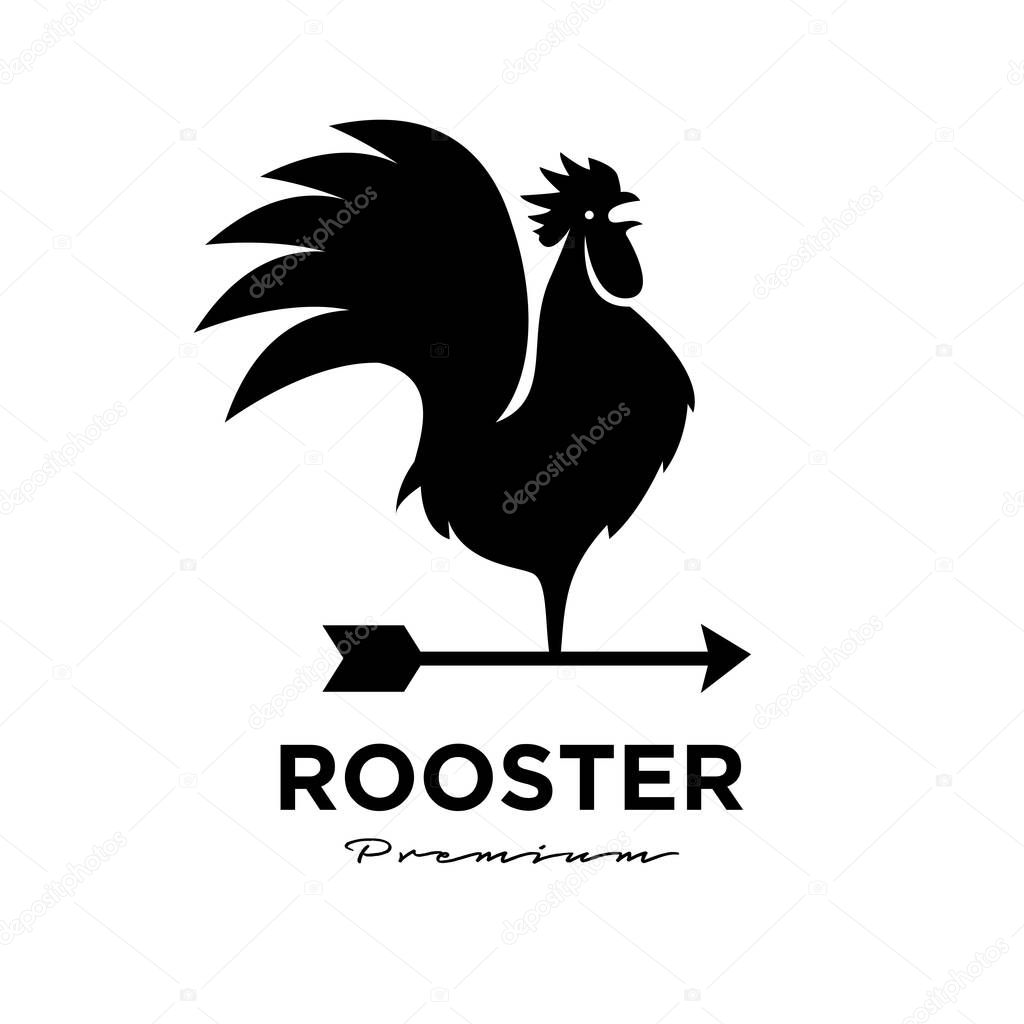 Rooster weathervane icon logo design template Vector Illustration