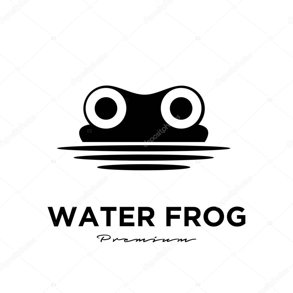 Water Frog logo vector design template, Silhouette animal, Illustration isolated background
