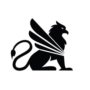premium black minimal Griffin Mythical Creature Emblem mascot Vector Design