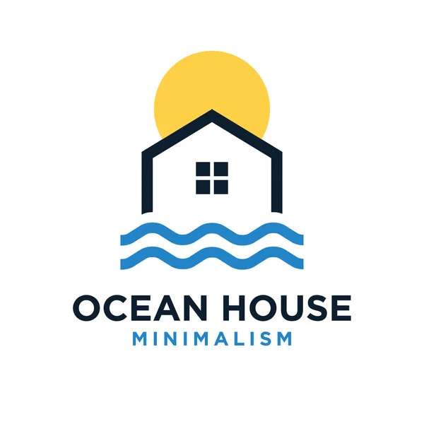 minimalism water house vector logo flat illustration