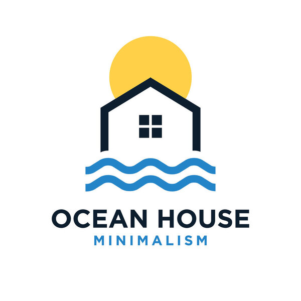 минимализм векторный логотип водного дома плоская иллюстрация