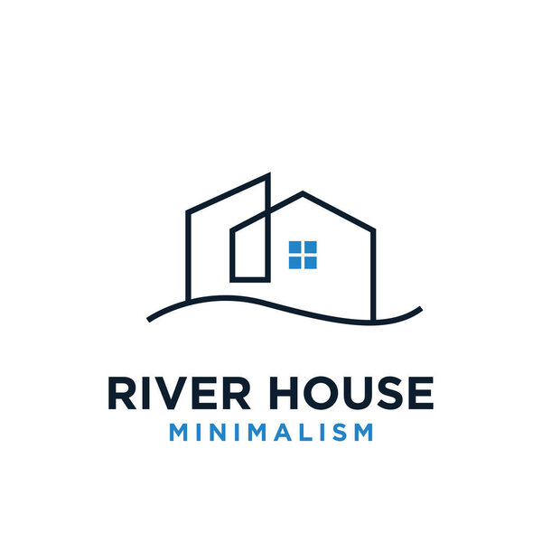 минимализм векторный логотип водного дома плоская иллюстрация