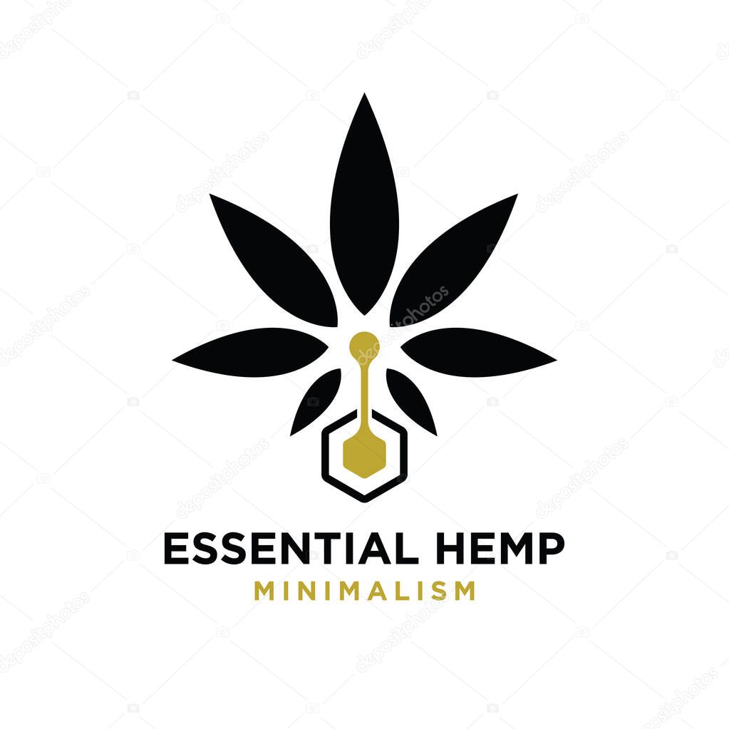 Premium essential hemp vector logo modern design