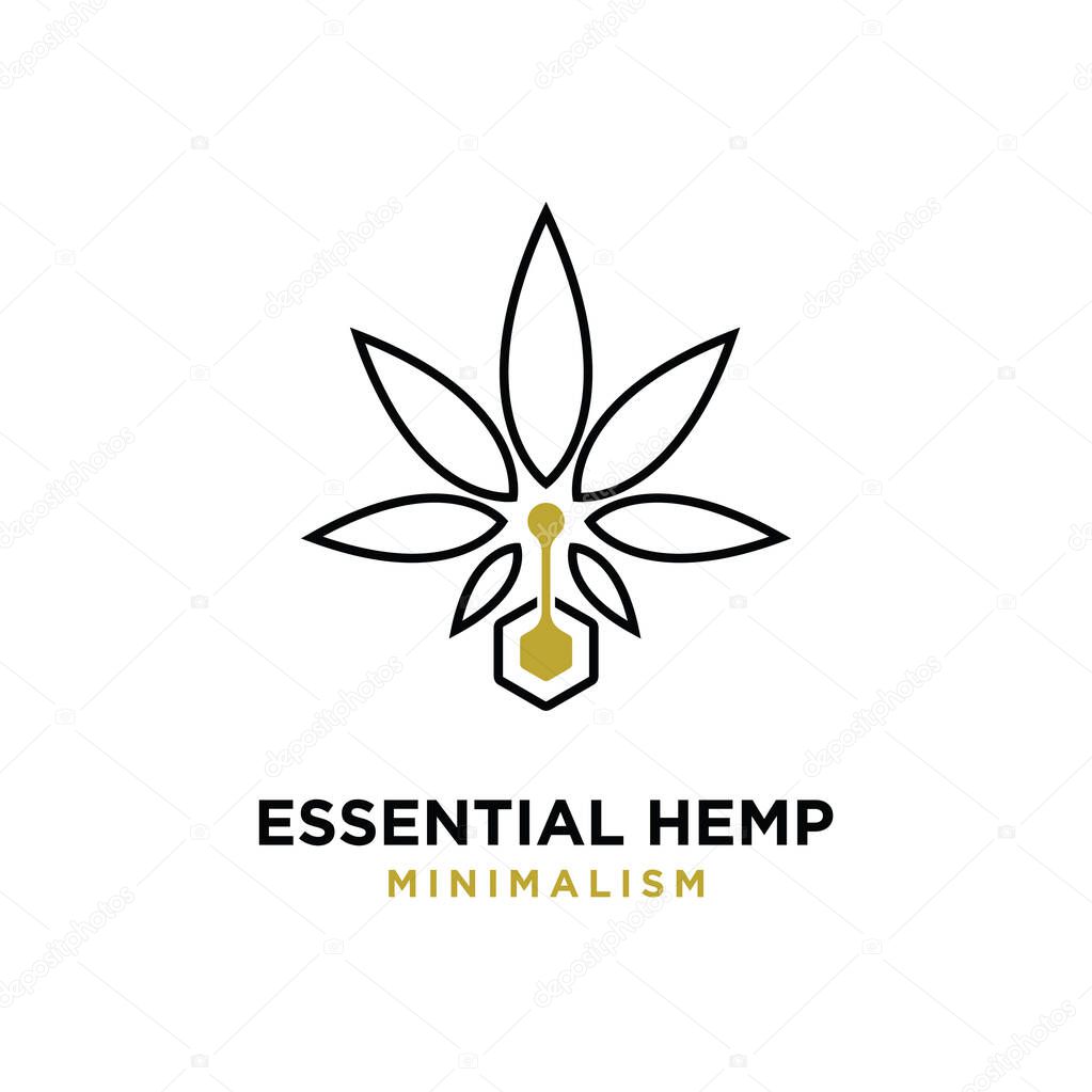 Premium essential hemp vector logo modern design