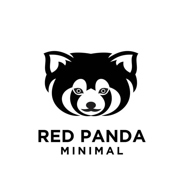 Red Panda Black Logo Icon Design Flat Illustration — Stok Vektör