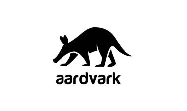 minimal aardvark black vector icon logo template design clipart