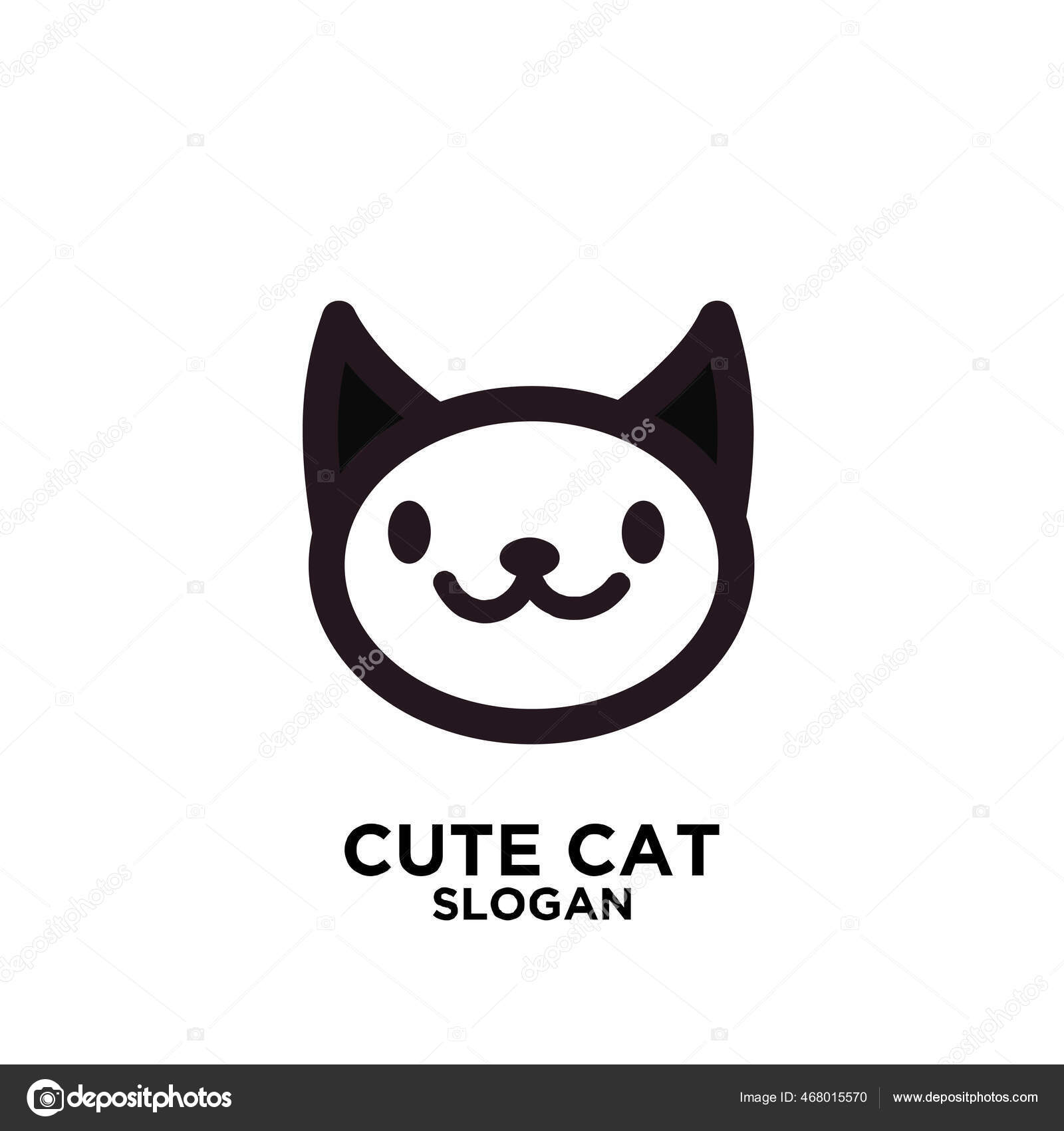 logotipo de gato bonito de desenho minimalista simples 9208622 Vetor no  Vecteezy