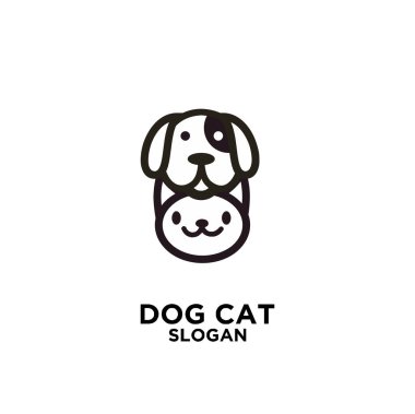 Basit şirin köpek vektörü siyah logo tasarımı izole edilmiş arkaplan