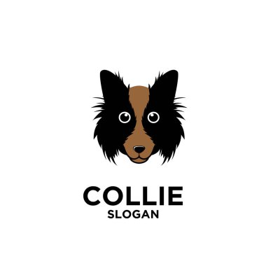 collie dog basit logo tasarımı düz illüstrasyon simgesi