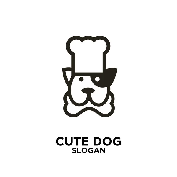Απλό Χαριτωμένο Σκυλάκι Σεφ Σεφ Κατοικίδιο Ζώο Διάνυσμα Λογότυπο Εικονίδιο — Διανυσματικό Αρχείο