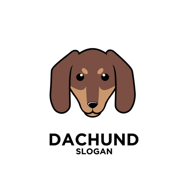Dachshund头狗标志设计平面插图图标 — 图库矢量图片