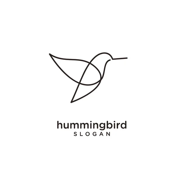 Hummingbird hattı logo simgesi tasarımı düz illüstrasyon