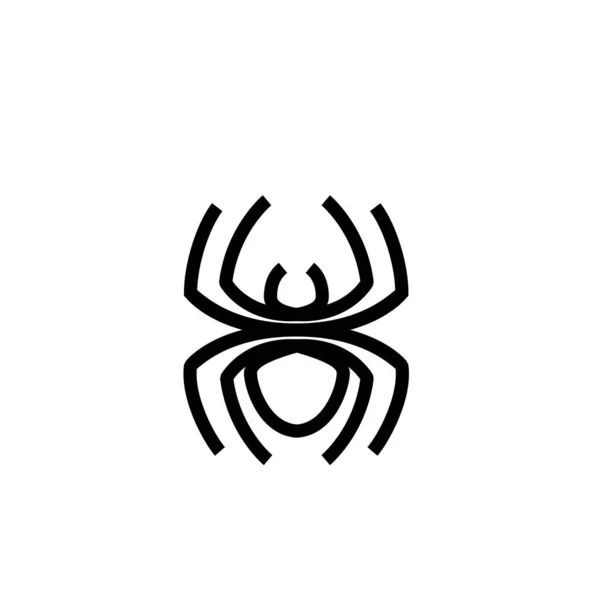 Абстрактный Логотип Паука Иконка Черный Дизайн Начальная Плоская Иллюстрация — стоковый вектор