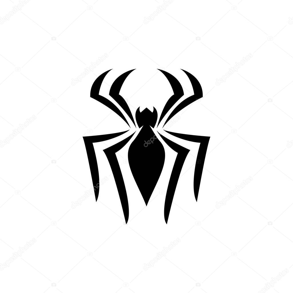 Abstract spider logo icon black design flat illustration