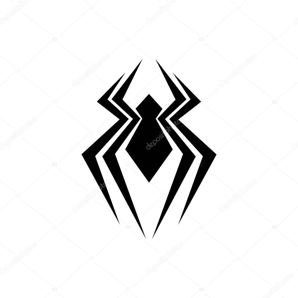 Abstract spider logo icon black design flat illustration