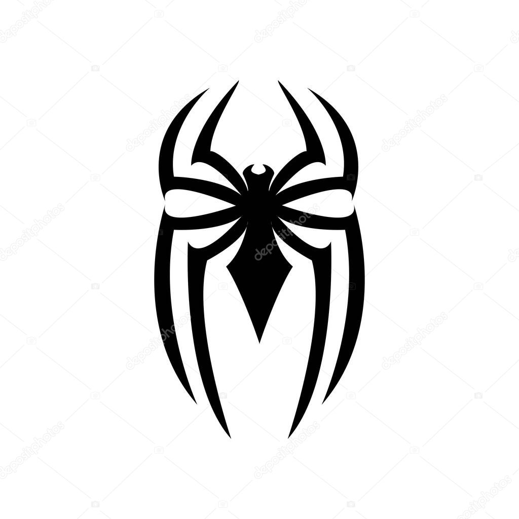 Abstract spider logo icon black design flat illustration