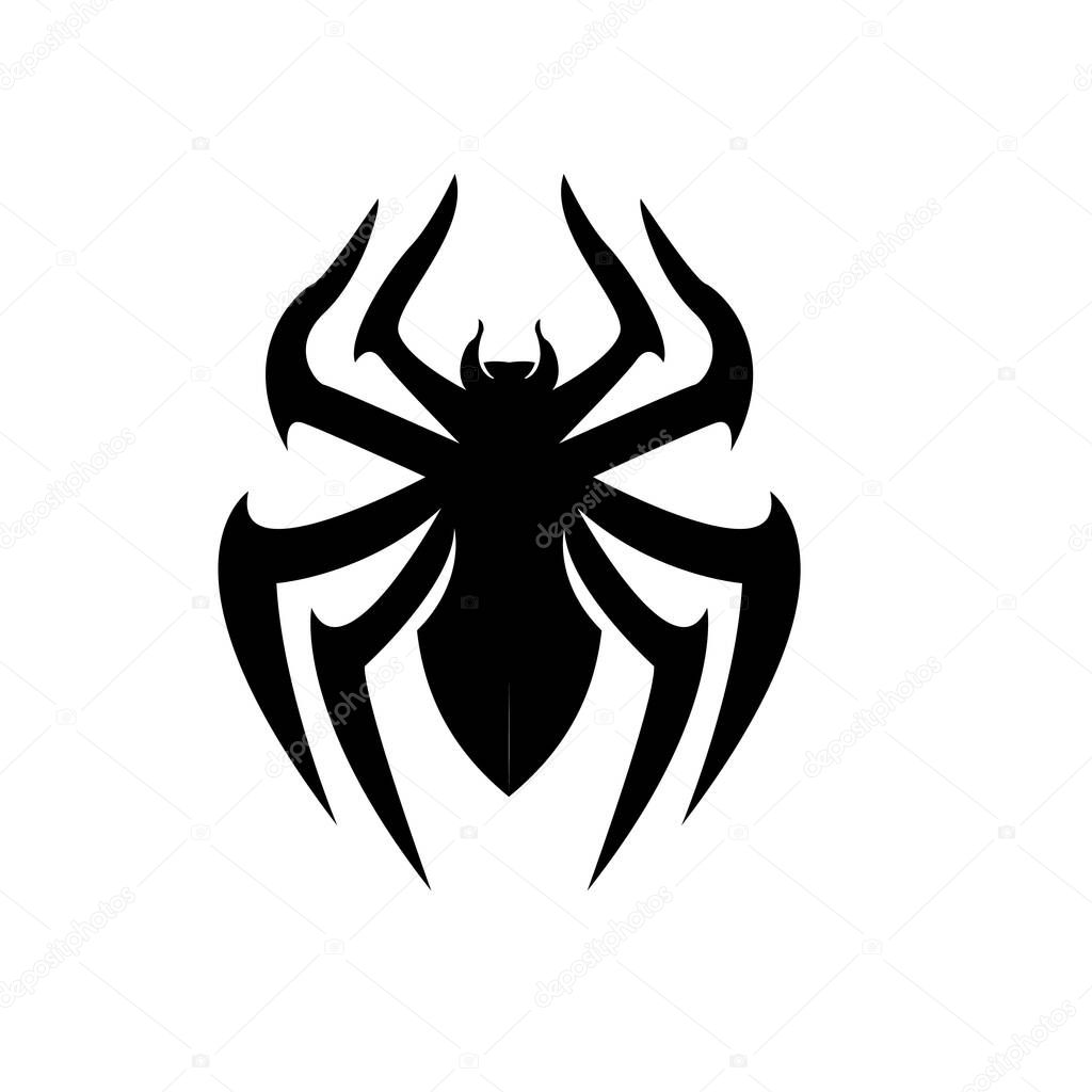 Abstract spider logo icon black design flat illustration