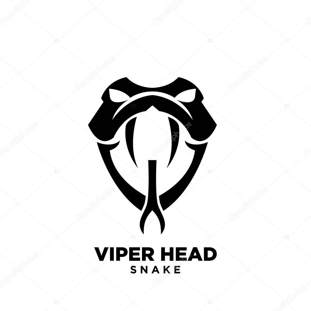 Modern viper head with initial v logo icon design vector flat illustration