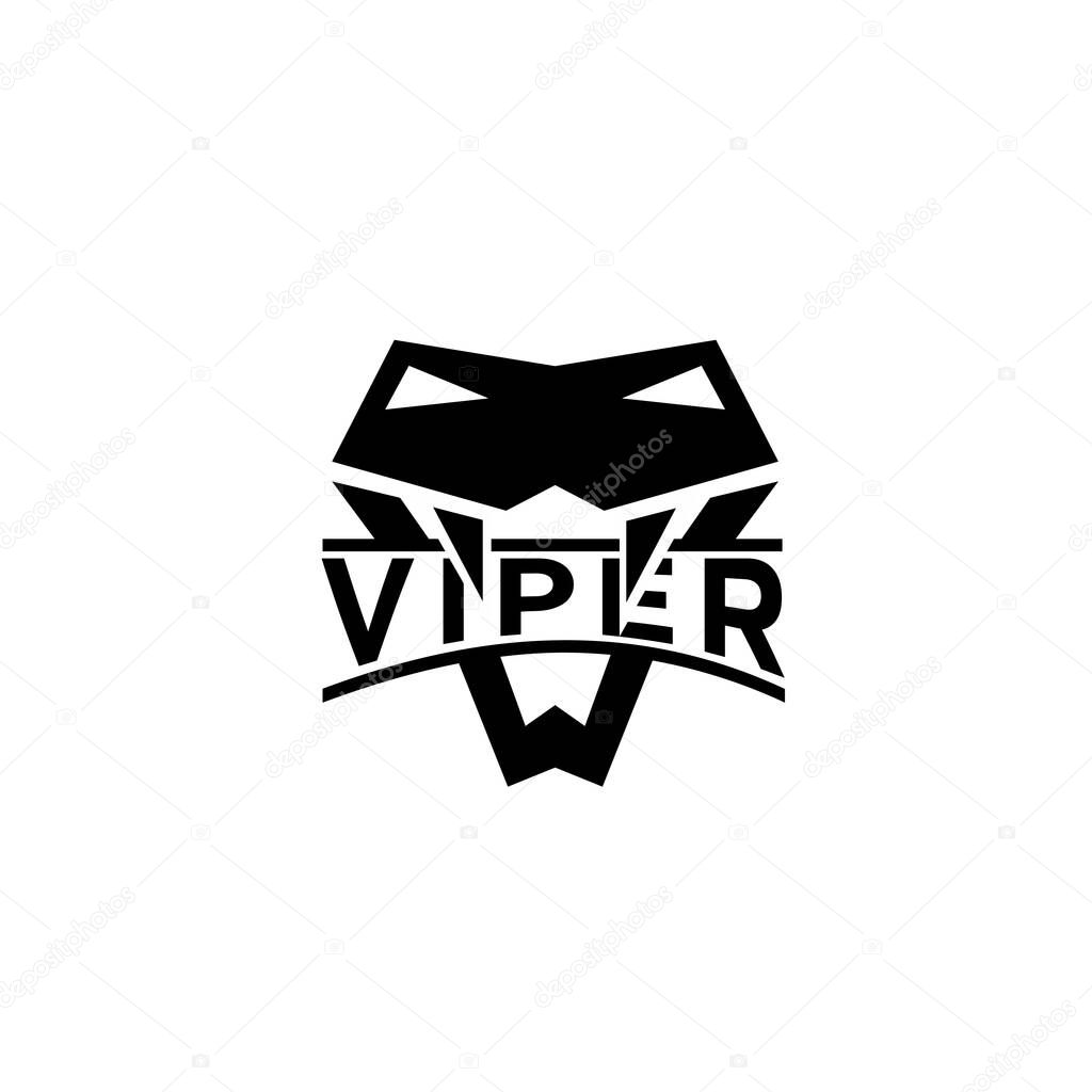 Modern viper head with initial v logo icon design vector flat illustration