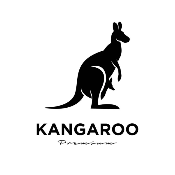 Canguro Wallaby Logo Vettoriale Icona Premium Illustrazione Isolato Sfondo — Vettoriale Stock