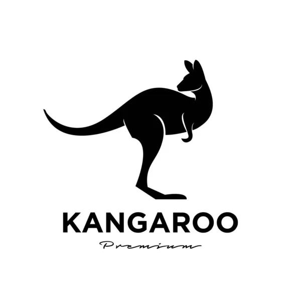 Kangaroo Wallaby Logo Vector Icon Premium Illustration Isolated Background — Stock Vector