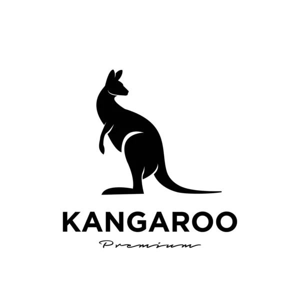 Canguro Wallaby Logo Vector Icono Ilustración Premium Fondo Aislado — Vector de stock