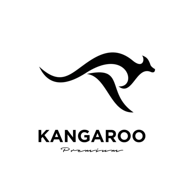 Canguro Wallaby Logo Vector Icono Ilustración Premium Fondo Aislado — Vector de stock