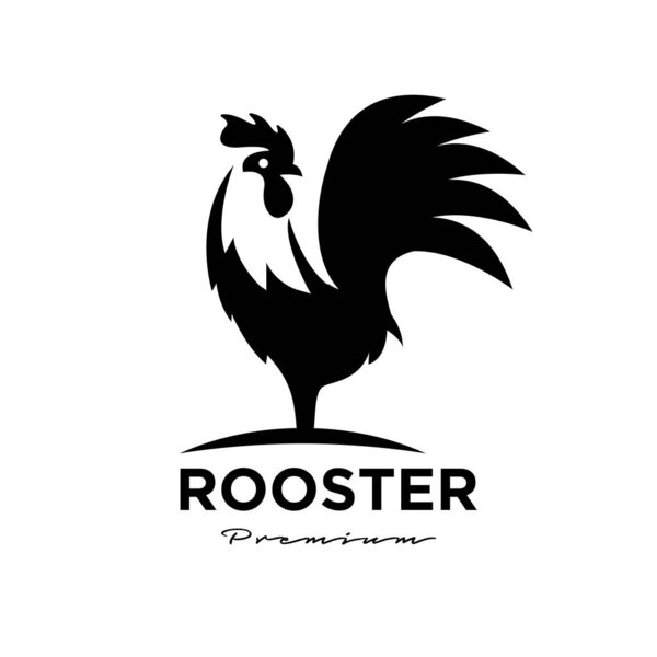 Rooster icon logo design template Vector Illustration flat