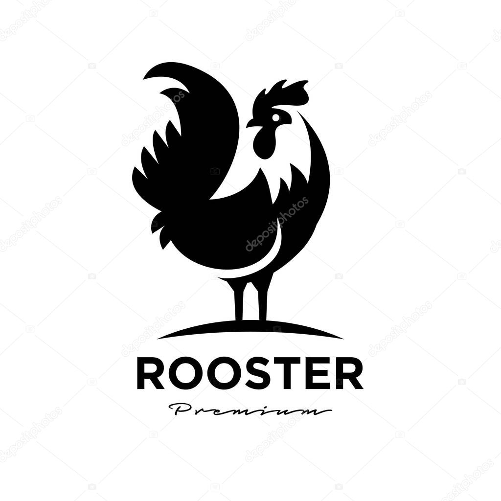 Rooster icon logo design template Vector Illustration flat