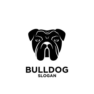 Basit buldog kafası logo deseni şablon tasarım vektör çizimi
