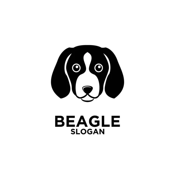 Χαριτωμένο Beagle Σκύλος Επικεφαλής Διάνυσμα Λογότυπο Πρότυπο Σχέδιο Απομονωμένο Φόντο — Διανυσματικό Αρχείο