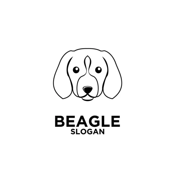 Cute Beagle Dog Head Vector Logo Pattern Template Design Isolated — Stock Vector