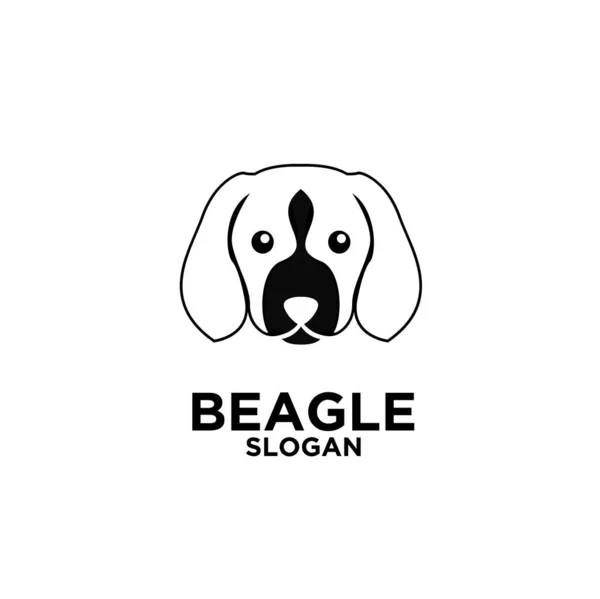 Χαριτωμένο Beagle Σκύλος Επικεφαλής Διάνυσμα Λογότυπο Πρότυπο Σχέδιο Απομονωμένο Φόντο — Διανυσματικό Αρχείο
