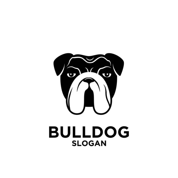 Simple Lindo Bulldog Cabeza Logotipo Icono Patrón Plantilla Diseño Vector — Vector de stock
