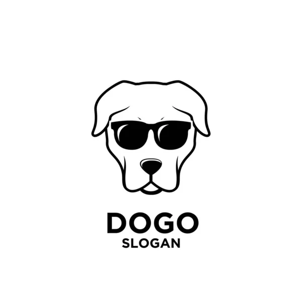 Dogo Argentino Σκύλος Επικεφαλής Διάνυσμα Λογότυπο Εικονίδιο Εικονογράφηση Σχέδιο Απομονωμένο — Διανυσματικό Αρχείο