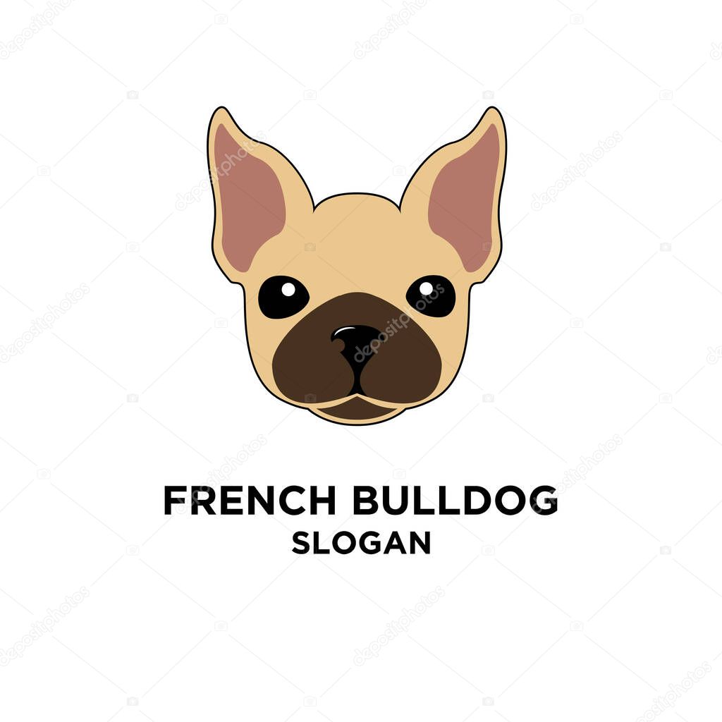 French bulldog head vector logo icon pattern template design isolated background