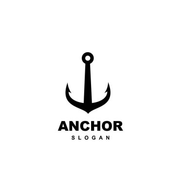 Anchor vektör logo simgesi Denizcilik illüstrasyon sembolü tasarımı izole arkaplan