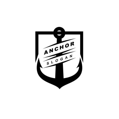 Anchor vektör logo simgesi Denizcilik illüstrasyon sembolü tasarımı izole arkaplan