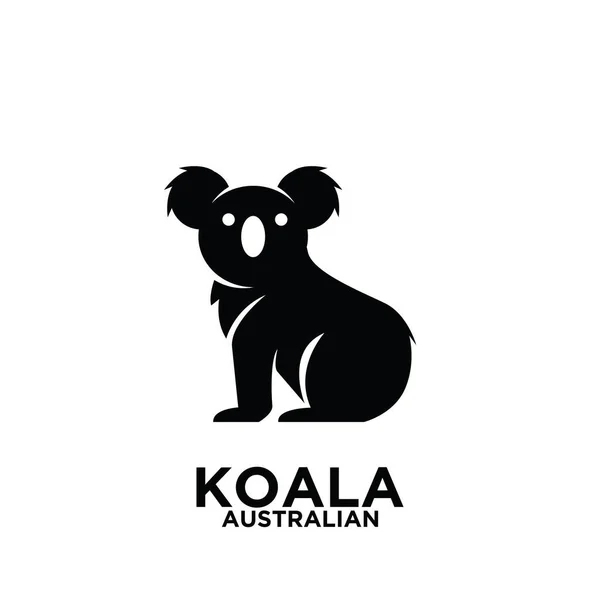 Avusturalya hayvan sade premium koala siyah logo tasarım vektörü izole arkaplan