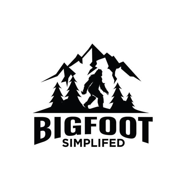 Premium Big foot yeti vektör siyah logo illüstrasyon tasarımı izole arka plan