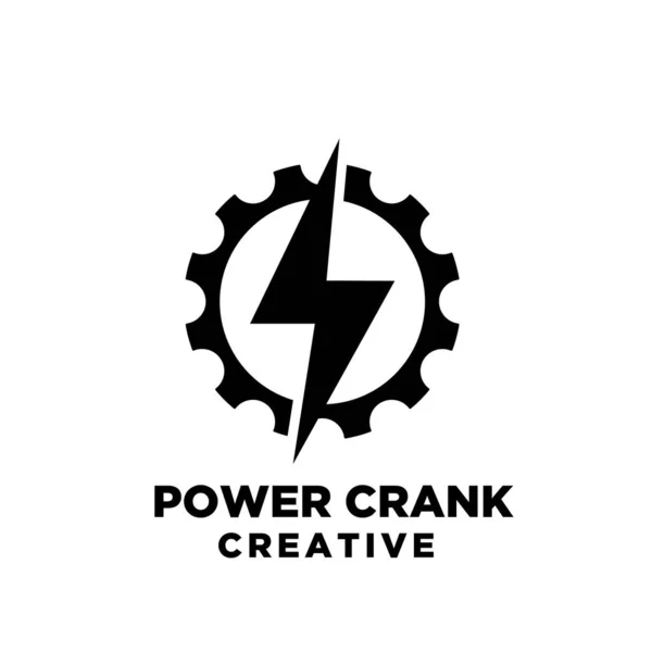 Power Crank yaratıcı spor motosiklet motorsikleti sürgülü ikon vektör logo illüstrasyon tasarımı izole arkaplan