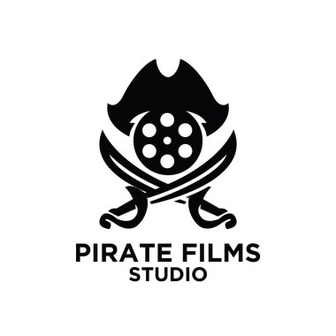 Korsan filmler Studio Movie Video Cinema Cinematography Film Prodüksiyon logo tasarım vektör illüstrasyonu İzole edilmiş Beyaz Arkaplan